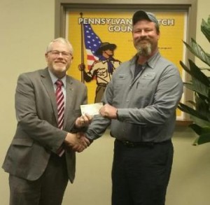 Pictured: Duane Crouse, BSA Development Director; Charles Snyder, The Cope Salt Company