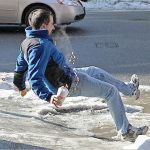 winter weather hazards - slip on ice